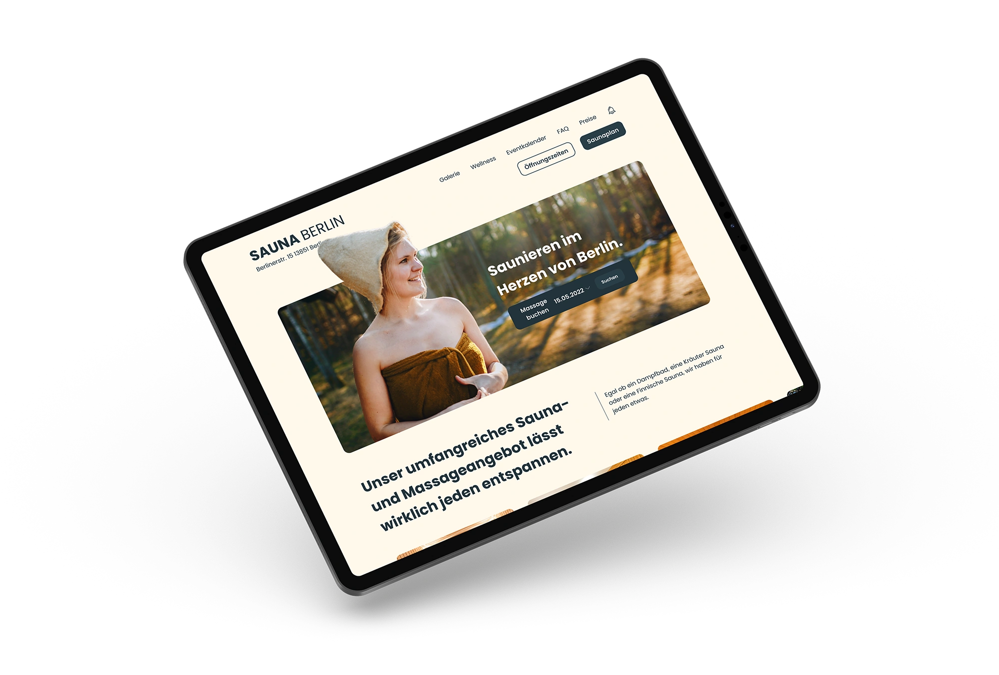 Sauna Berlin website design preview