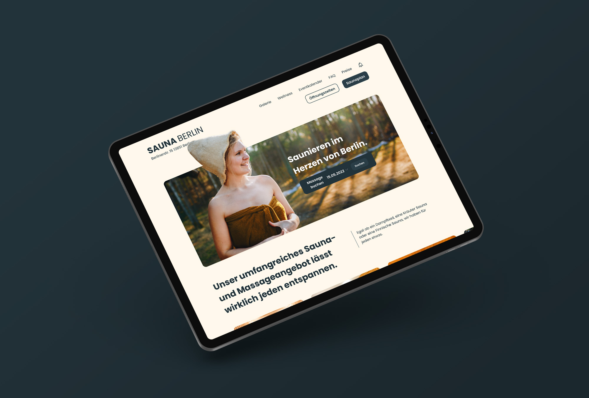 Sauna Berlin website design concept